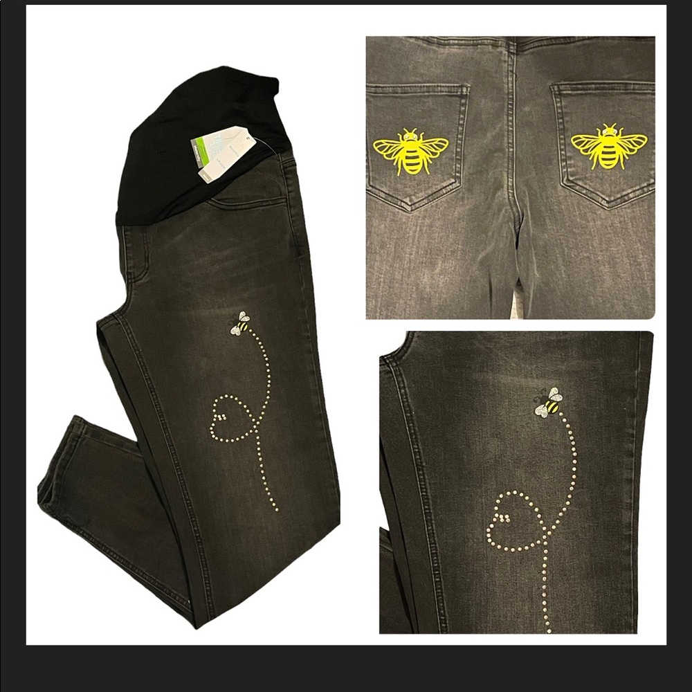 Refashioned Time and Tru’s Maternity Dark Gray Skinny Jeans Size Large